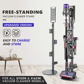 Freestanding Vacuum Stand Cordless Cleaner Storage Rack Holder Metal Organizer Accessories Organiser Bracket for Dyson Xiaomi Models Grey