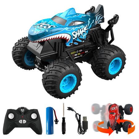 2.4Ghz RC Monster Trucks Dinosaur Remote Control Stunt Car with Light & Music 360°Spin Walk Upright& Drift for Boys Ages 8+