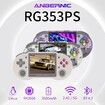 RG353PS（Transparent White） Retro Handheld Game Console ,Single Linux System RK3566 Chip 3.5 Inch IPS Screen 128G TF Card Preinstalled 4519 Games，Gift