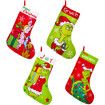 4 Pack Grinchs Stocking,18 Inch Large Grinchs Christmas Stockings Whoville Decorations for Family Holiday Party Decor