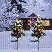 Christmas Tree 2 Set Solar Lights Christmas Decoration Embedded Waterproof Lighting Decoration Automatic Lighting LED Lights Create Atmosphere Garden Party