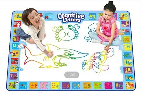 Water Doodle Mat, Kids Large Aqua Coloring Mat, Mess Free Drawing Mat With  Neon Colors, Educational Toy For 2 3 4 5 Years Old Kids,toddlers,boys,girls