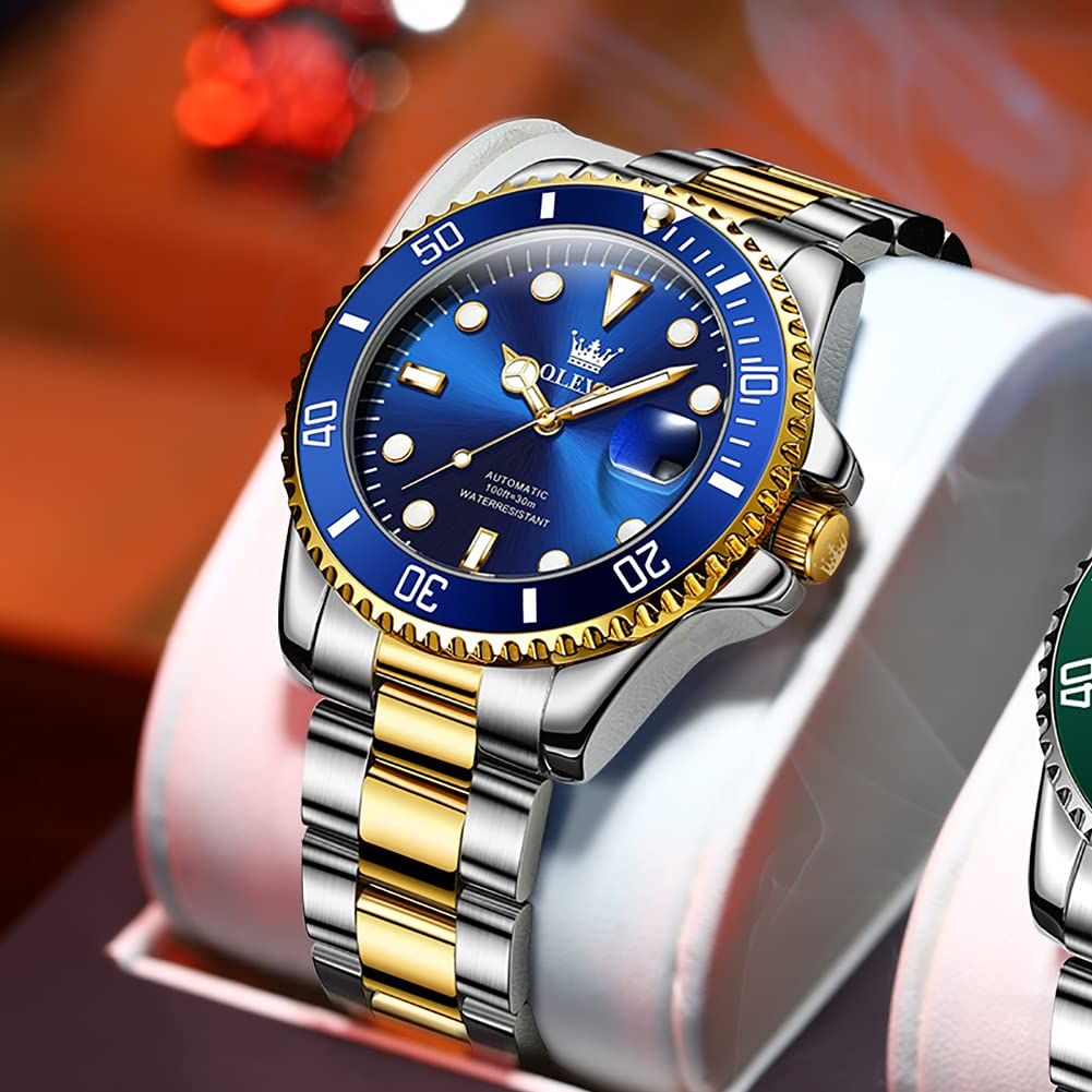 Men's Automatic Watch  Large Face Self Winding Stainless Steel Watch Luminous Men Mechanical Watch Waterproof Male Christmas Father Boyfriend husband Gifts