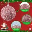 6 Pcs 8cm Christmas Tree Ball Ornaments Glitter Sequin Foam Ornaments Hanging Christmas Ball Decorations for Xmas Wedding Party Holiday Decor (ROSE GOLD)