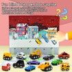 Christmas Advent Calendar,24 Days Countdown,24 Mini Alloys Inertia Cars Police Racing Construction Vehicles Fire Trucks Boys Kids Party Gifts