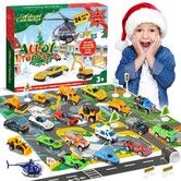 Christmas Advent Calendar  Alloy Vehicles and Helicopter Toy Sets Plus 2 Play Mats  Christmas Countdown Calendars for Boys Girls