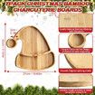 2Pcs Wooden Tray Cartoon Christmas Hat Shape Wooden Storage Plate Wooden Food Serving Plate Sushi Plate