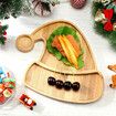 2Pcs Wooden Tray Cartoon Christmas Hat Shape Wooden Storage Plate Wooden Food Serving Plate Sushi Plate