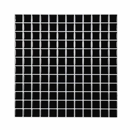 3D Mosaics Waterproof and Oil-proof Black and White Crystal Epoxy Three-dimensional Self-adhesive Wall StickerWhite