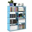 Double Row Bookshelf Simple Floor Shelf Children's Bookcase Student Bookcase Multi-Layer Reinforced Storage Cabinet #2 Pink