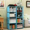 Double Row Bookshelf Simple Floor Shelf Children's Bookcase Student Bookcase Multi-Layer Reinforced Storage Cabinet #1 Blue