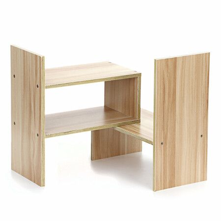 Creative Bookshelf Simple Desktop Shelves Modern Desk Storage Rack for Home OfficeWood