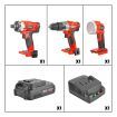 20 V Cordless Kit: Hammer Drill, Impact Driver, LED Light w/ Screw Bits