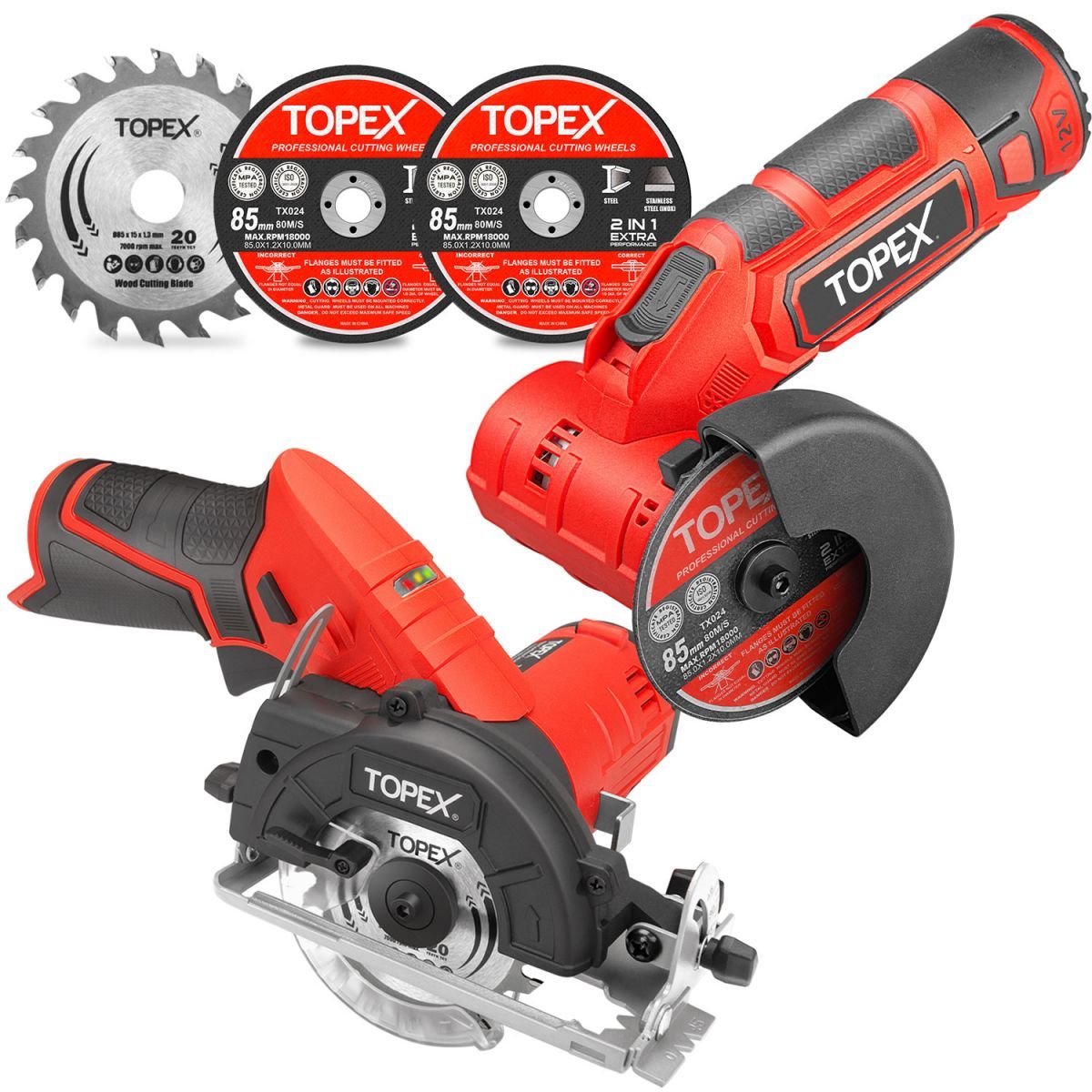 12V Cordless Power Tool Kit Angle Grinder Circular Saw