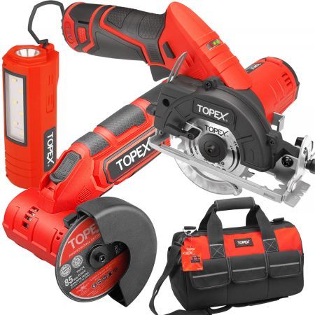 12V Cordless Power Tool Kit Angle Grinder Circular Saw LED Torch
