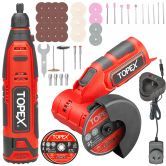 12V Cordless Rotary Tool  W/12V Cordless Angle Grinder & Lithium Battery