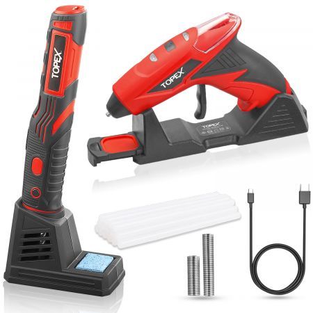 TOPEX 4V Max Cordless Glue Gun Soldering Iron Twin Kit