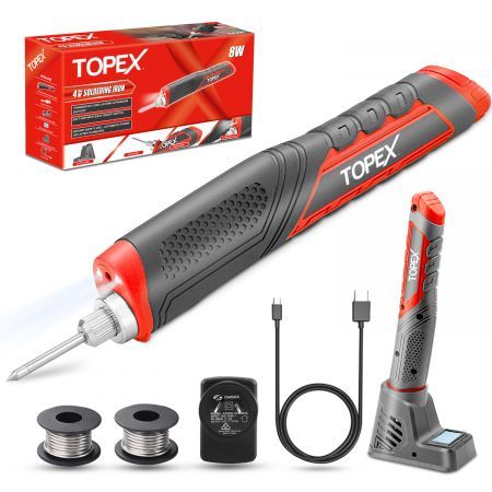 TOPEX 4V Max Cordless Soldering Iron with Rechargeable Lithium-Ion Battery