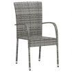 3 Piece Garden Dining Set Poly Rattan Grey