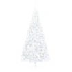 Artificial Half Christmas Tree with LED&Stand White 210 cm PVC