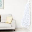 Artificial Half Christmas Tree with LED&Stand White 210 cm PVC