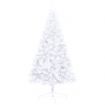 Artificial Half Christmas Tree with LED&Stand White 210 cm PVC