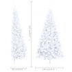 Artificial Half Christmas Tree with LED&Stand White 210 cm PVC