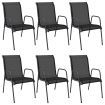 Garden Chairs 6 pcs Steel and Textilene Black