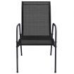 Garden Chairs 6 pcs Steel and Textilene Black