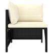 6 Piece Garden Lounge Set with Cushions Poly Rattan Black