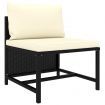 6 Piece Garden Lounge Set with Cushions Poly Rattan Black