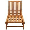 Garden Sun Lounger with Cushion Solid Acacia Wood