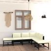 6 Piece Garden Lounge Set with Cushions Poly Rattan Black