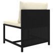 6 Piece Garden Lounge Set with Cushions Poly Rattan Black