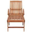 Sun Lounger with Anthracite Cushion Solid Teak Wood