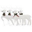 Christmas Reindeers 4 pcs White 80 LEDs