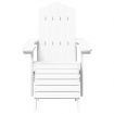 Garden Adirondack Chair with Footstool & Table HDPE White