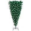 Upside-down Artificial Christmas Tree with LEDs 150 cm Green