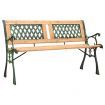 Garden Bench 122 cm Cast Iron and Solid Firwood