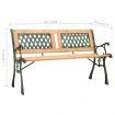 Garden Bench 122 cm Cast Iron and Solid Firwood