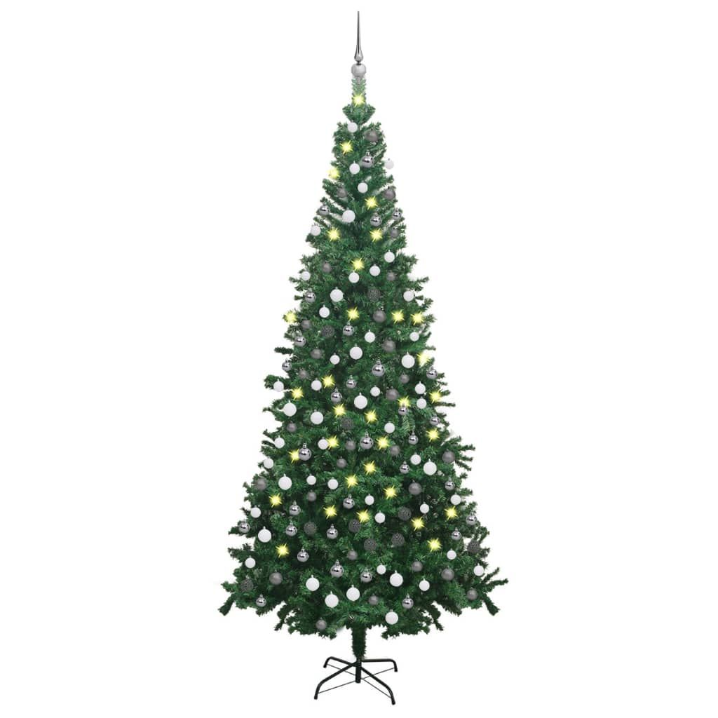 Artificial Christmas Tree with LEDs&Ball Set L 240 cm Green