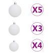 Artificial Half Christmas Tree with LEDs&Ball Set White 210 cm