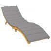 Sun Lounger Cushion Grey 200x60x3cm Oxford Fabric