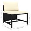 5 Piece Garden Lounge Set with Cushions Poly Rattan Black