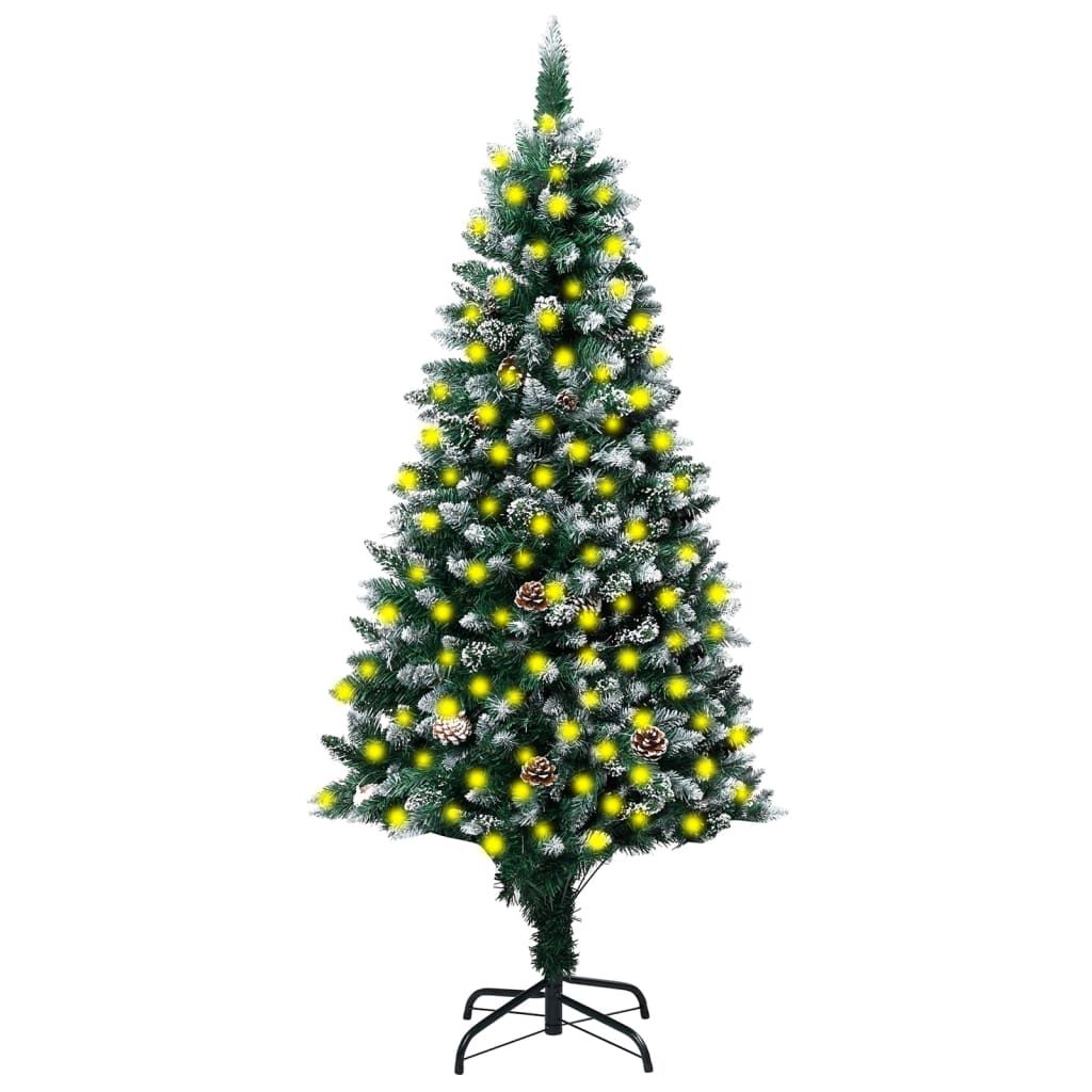 Artificial Christmas Tree LEDs&Pine Cones&White Snow 240 cm