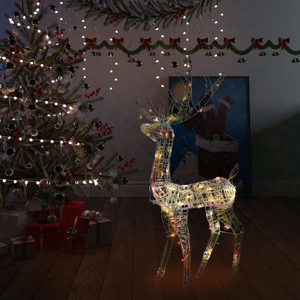 Acrylic Reindeer Christmas Decoration 140 LEDs 120 cm Colourful