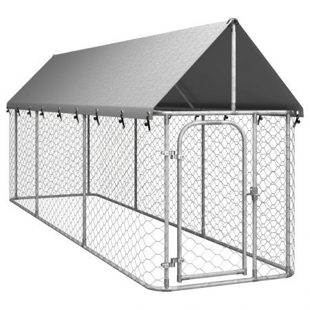 Outdoor Dog Kennel with Roof 400x100x150 cm