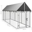 Outdoor Dog Kennel with Roof 400x100x150 cm