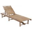 Garden Sun Lounger with Cushion Bamboo