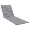 Garden Sun Lounger with Cushion Grey Solid Acacia Wood